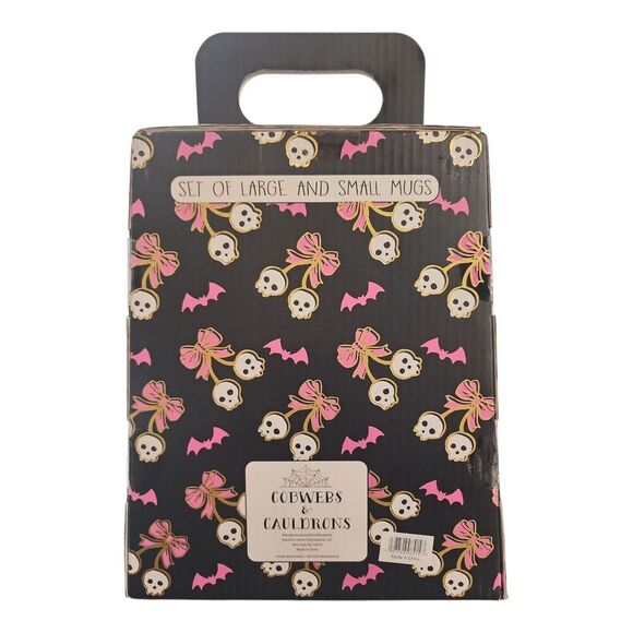 Cobwebs & Cauldrons Mug Set Large Small Pink Halloween Little Ghoul Squad NEW - Picture 4 of 4